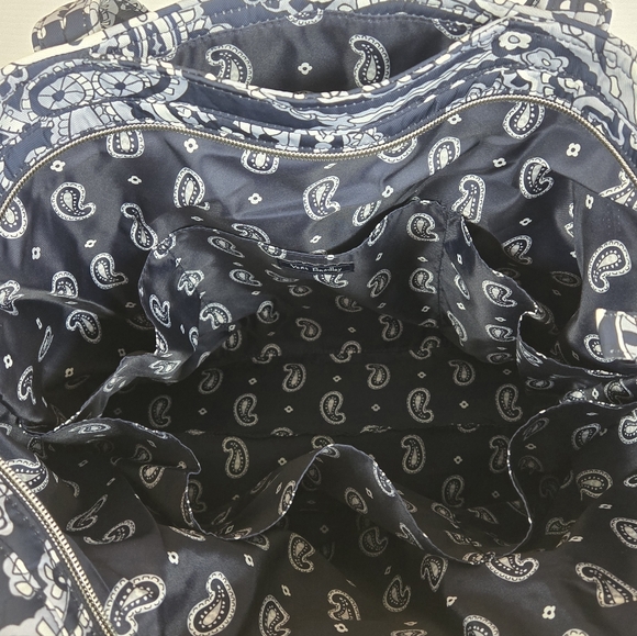 Vera Bradley Iconic Vera Tote Bag Deep Night Paisley Neutral - Picture 9 of 11